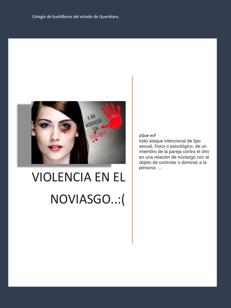 Violencia en El Noviazgo PDF Violencia Adolescencia