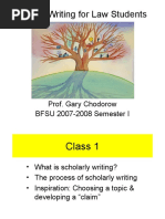 Thesis Writing For Law Students: Prof. Gary Chodorow BFSU 2007-2008 Semester I