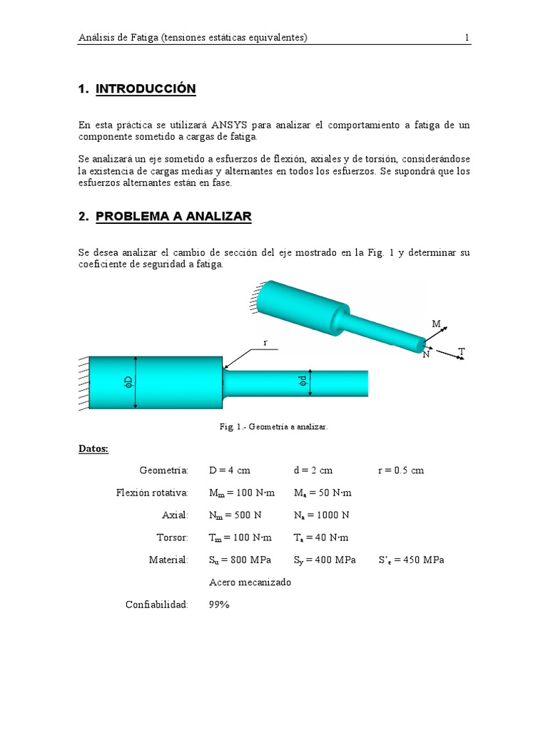 Análisis de Fatiga en Ejes con ANSYS | PDF | Fatiga (material) | Estrés ...