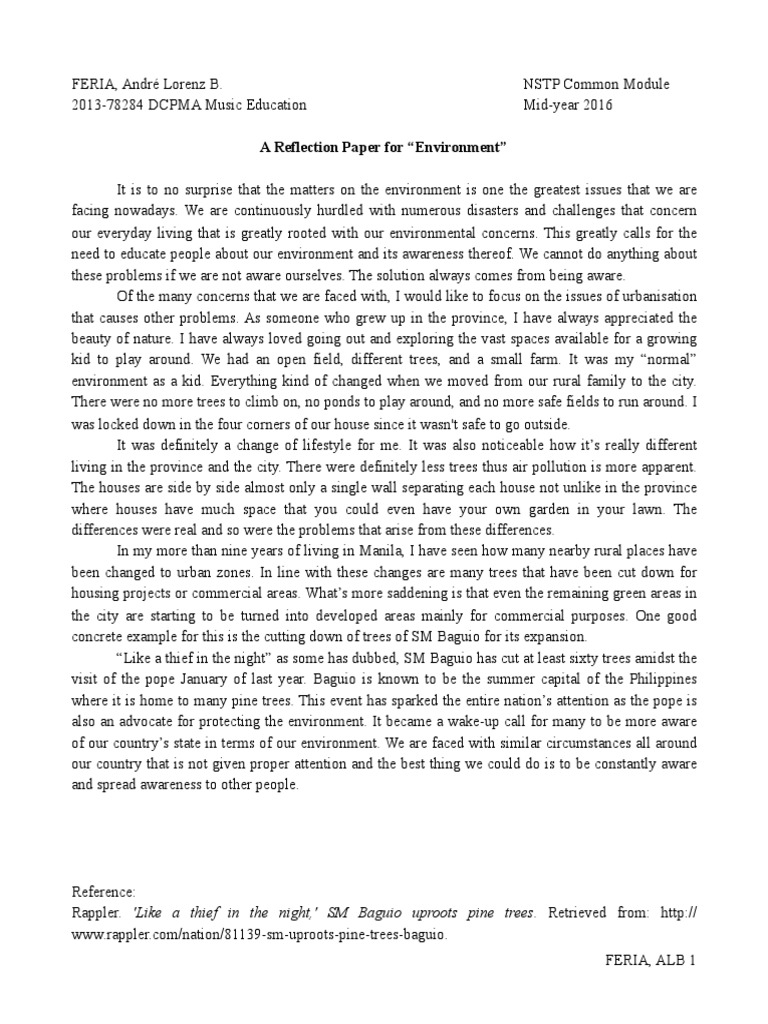 nature reflection essay