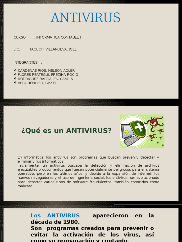 Antivirus Pdf Virus De Computadora Operaciones De Información Y