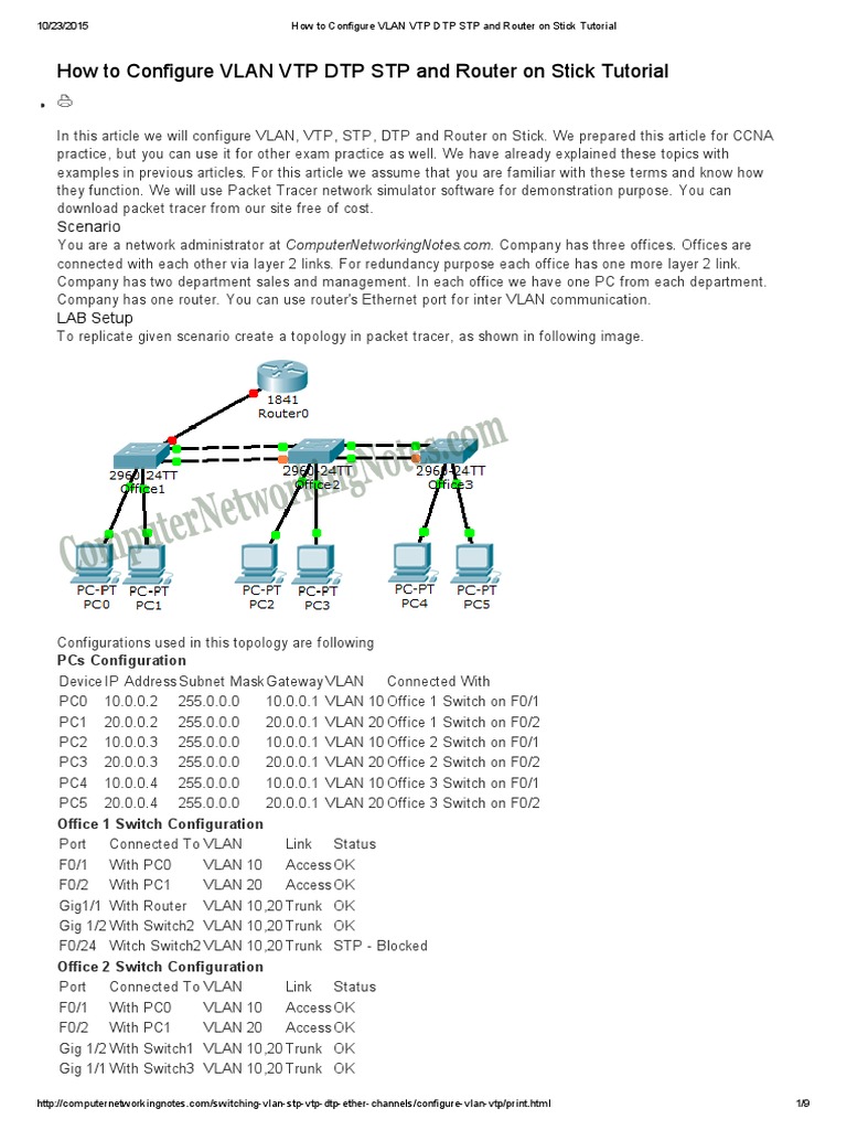 Configure VLANs and Router Settings | PDF | Routing | Network Layer ...