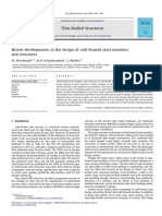 Recent Developments in the Design of Cold Formed Steel Members