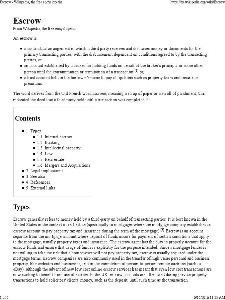 Understanding Escrow: Types and Uses | PDF | Property | Loans