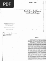 Monica Albu - Construirea Si Utilizarea Testelor Psihologice | PDF