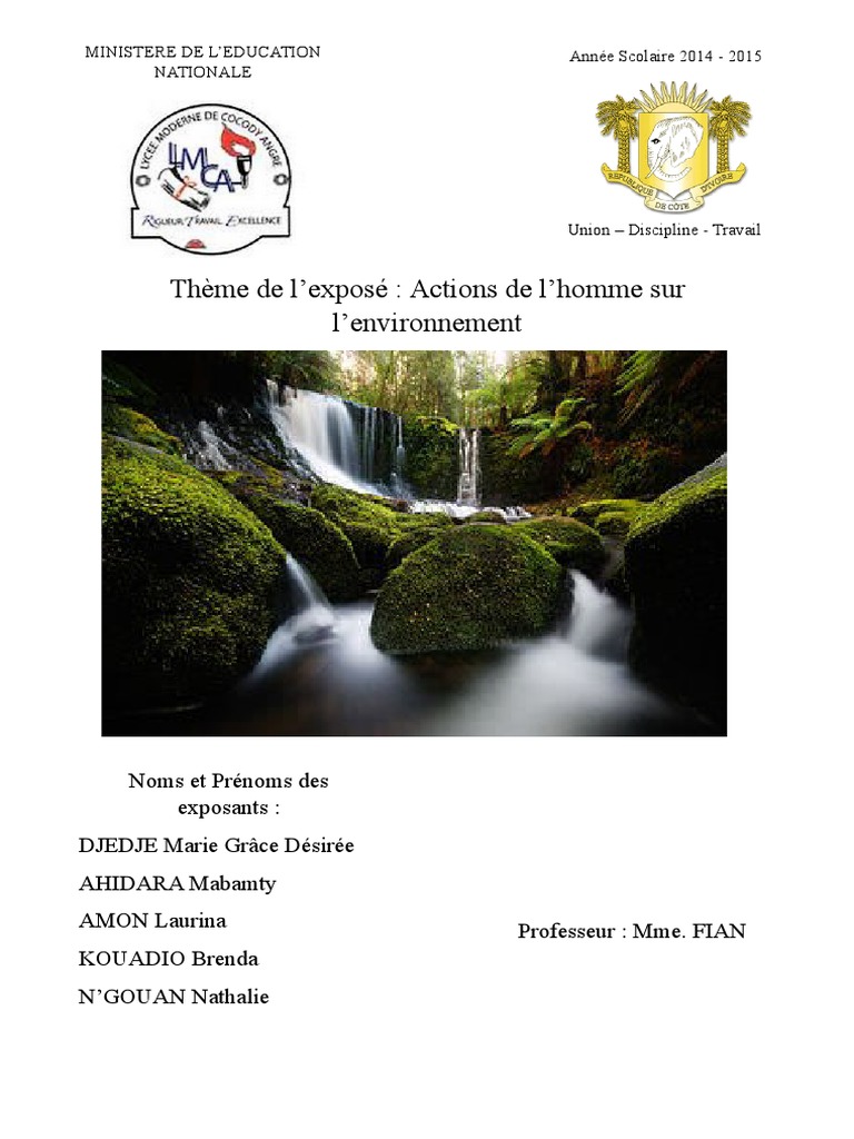 Actions de l'Homme sur l'Environnement | PDF | Environnement naturel ...