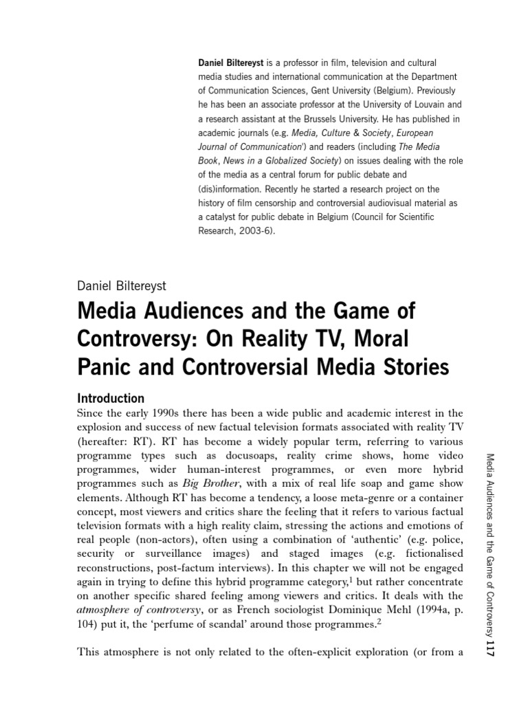 Media Controversy & Reality TV | PDF | Social Science