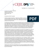 Carta Ley de Busqueda Desaparecidos