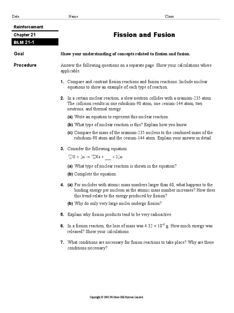 nuclear-fission-worksheet