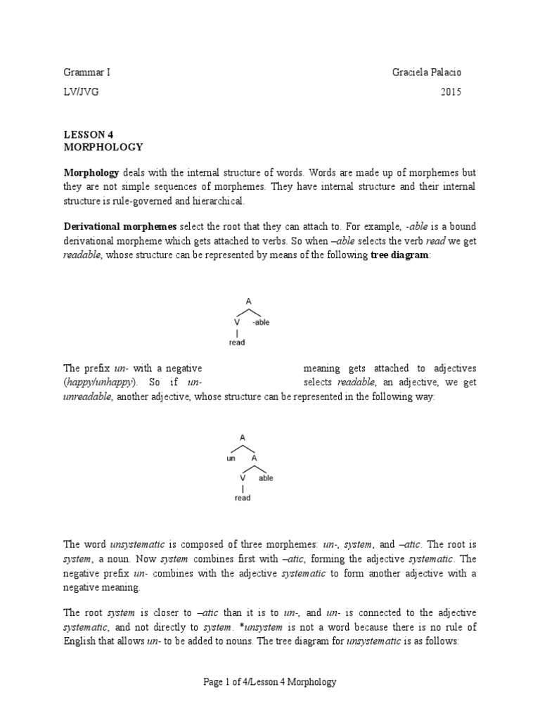 4 Morphology 2015 - NEW | PDF | Morphology (Linguistics) | Word