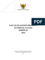 List of Planned Priority External Loans (DRPPLN) 2016