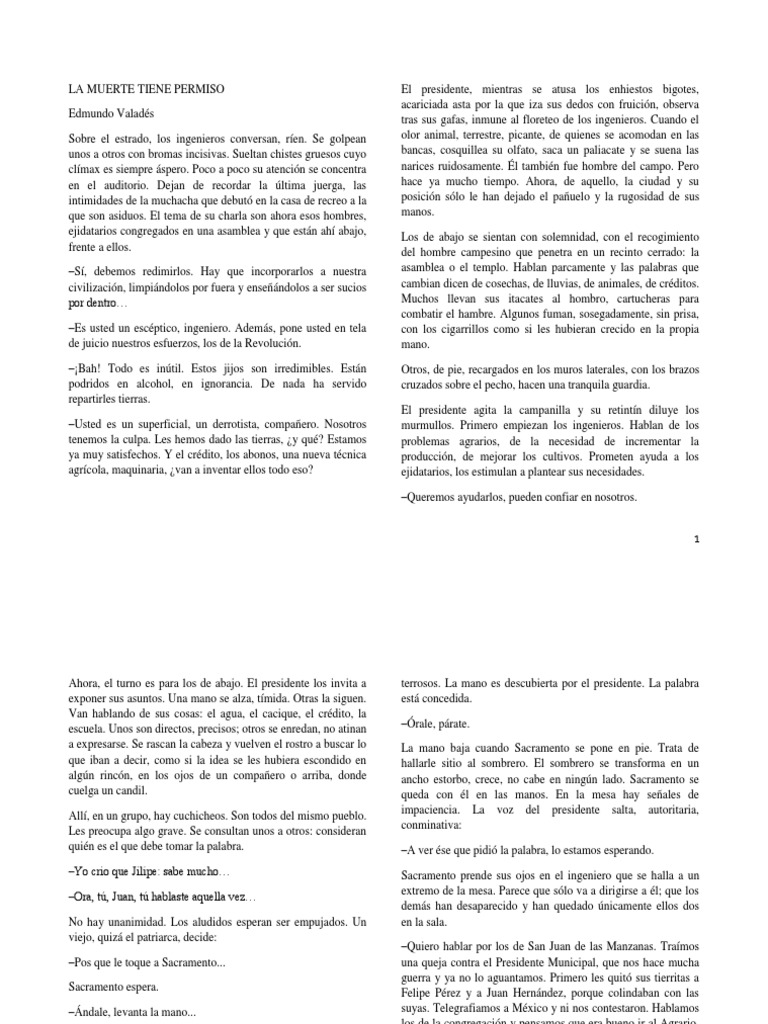 La Muerte Tiene Permiso. Edmundo Valadés. PDF Justicia Crimen y violencia