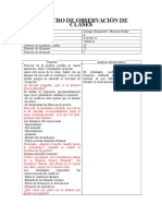 Registro de Observación de Clases-Primero Medio-Clase II