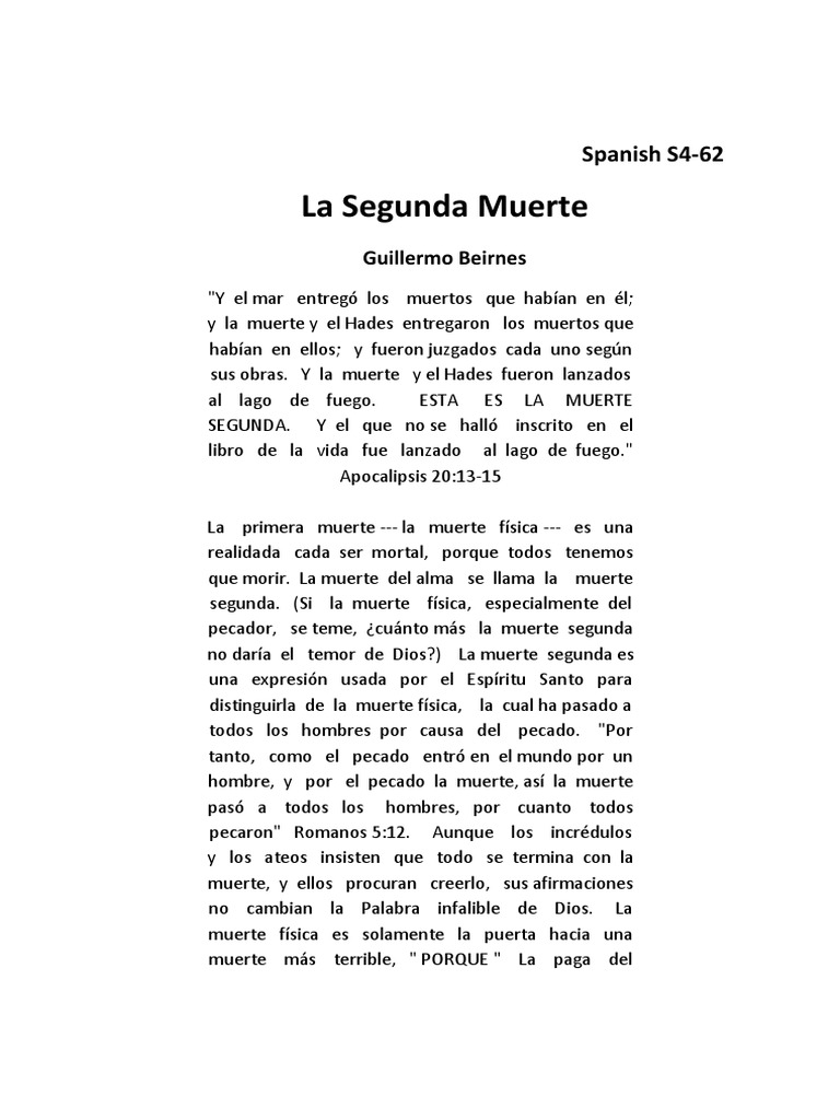 CHR - La Muerte Segunda | PDF | Infierno | Pecado