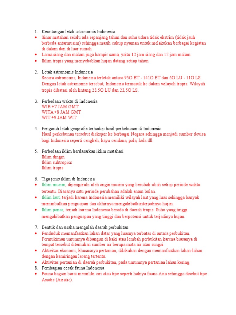 Keuntungan Letak Astronomis Indonesia