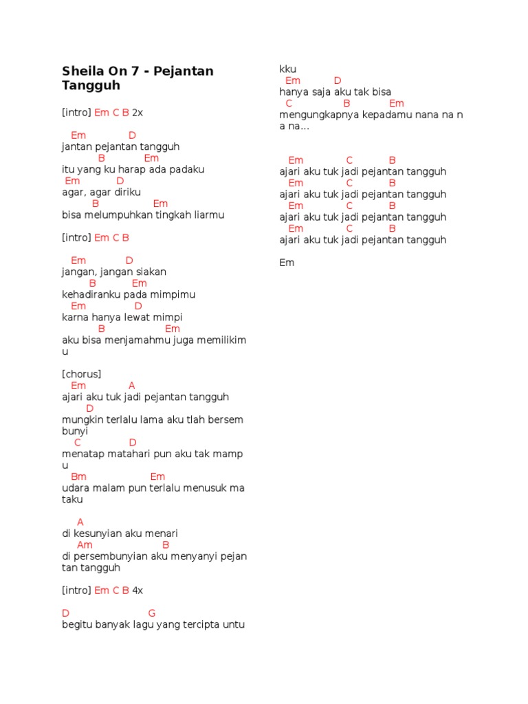 Chord Sheila On 7 Pemuja Rahasia - Chord Walls