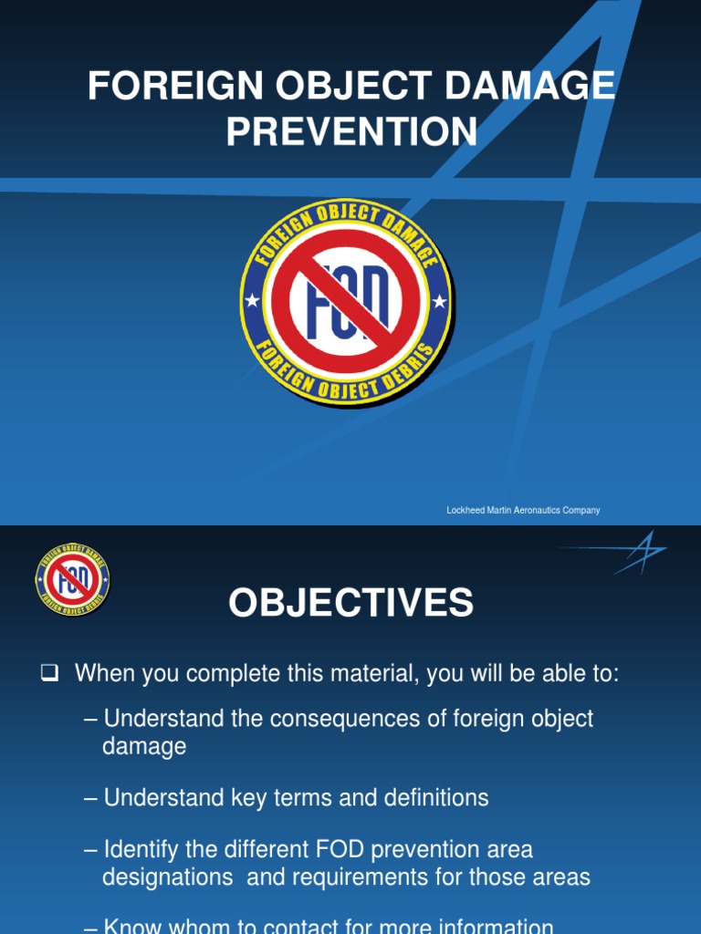 Lockheed Martin FOD Prevention Guidelines | PDF | Foreign Object Damage ...