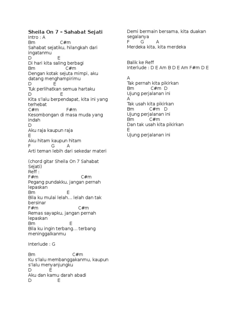 Lirik Dan Chord Album Kisah Klasik Untuk Masa Depan