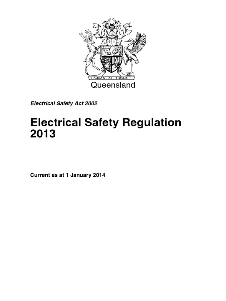Qld. Electrical Safety Regulation 2013 Electric Power Transmission