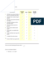 Statement Strongly Agree Agree Disagree Strongly Disagree: For Items 1, 2, 4, 6, and 7