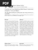 Celio Bermann - O Projeto Da Usina Hidrelétrica de Belo Monte a Autocracia Energética Como Paradigma NOVOS CADERNOS NAEA