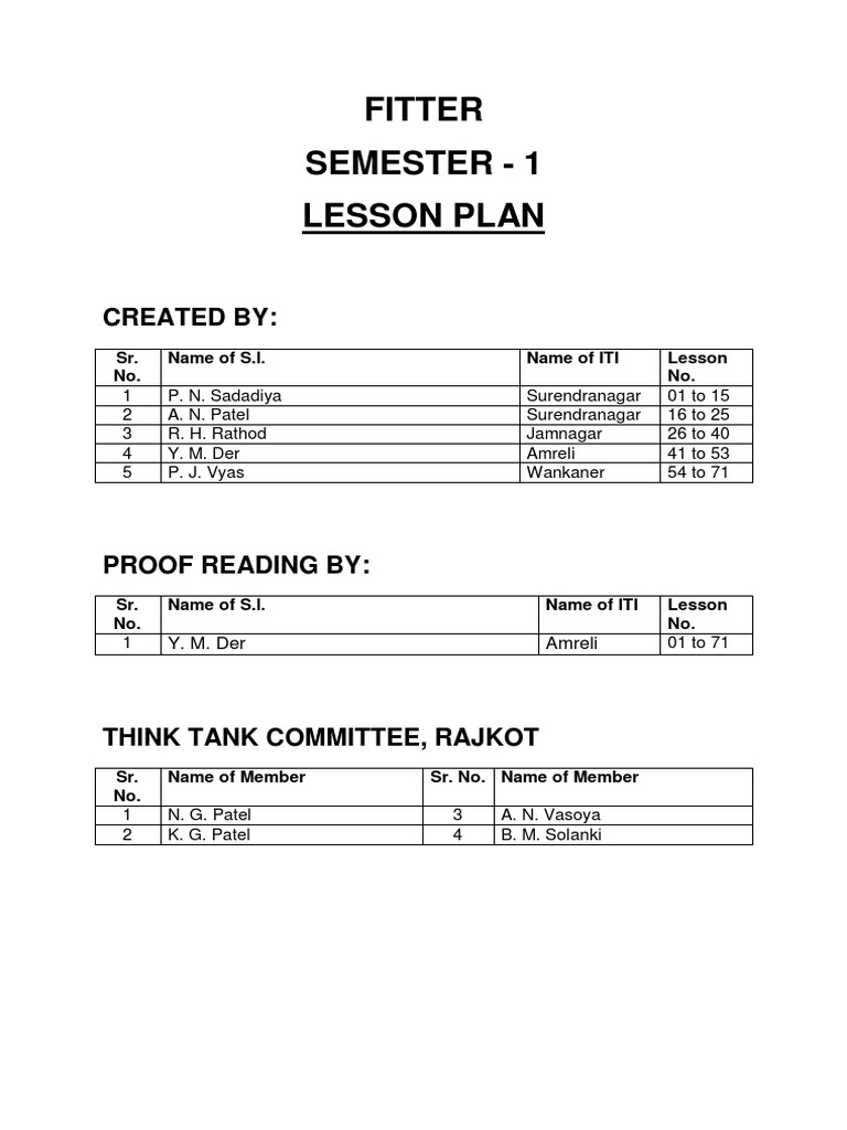 FT s1 Lesson Plan | PDF