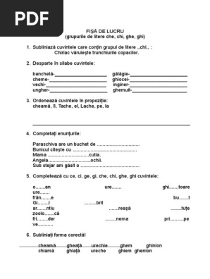 Grupurile De Litere Che Chi Ghe Ghi Fisa 1 Doc