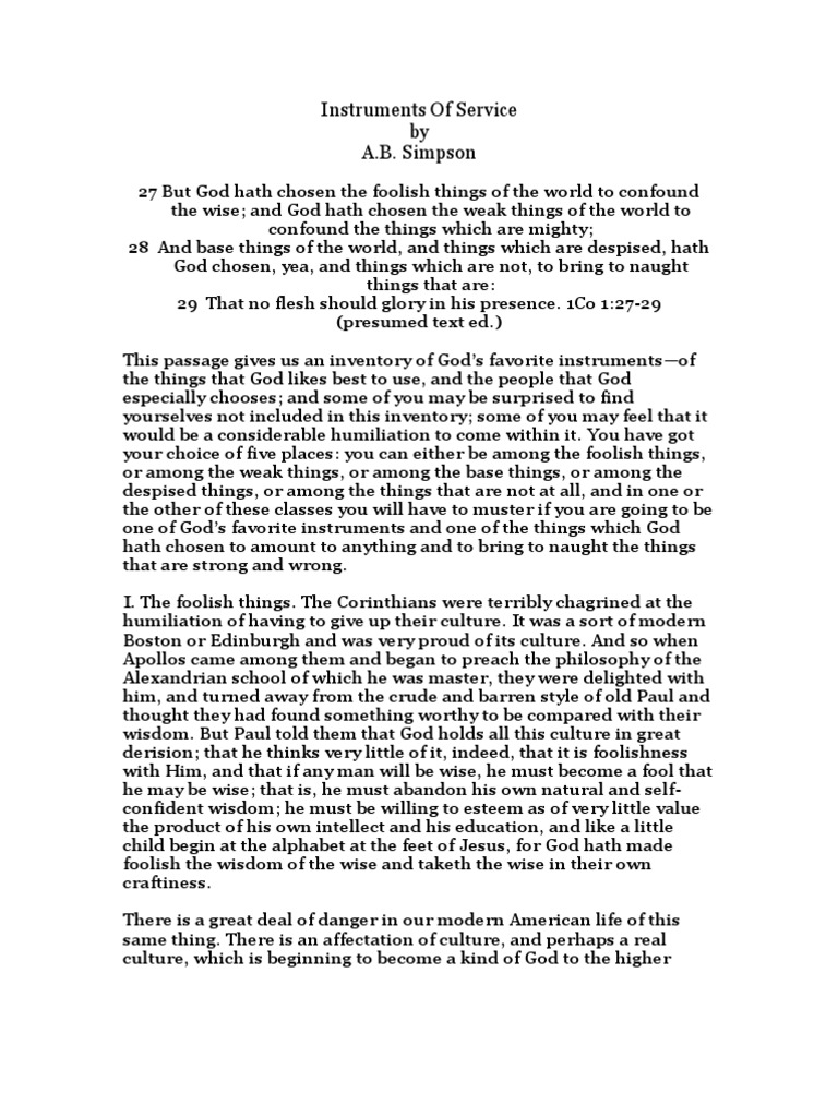 Instruments of Service PDF Paul The Apostle Moses