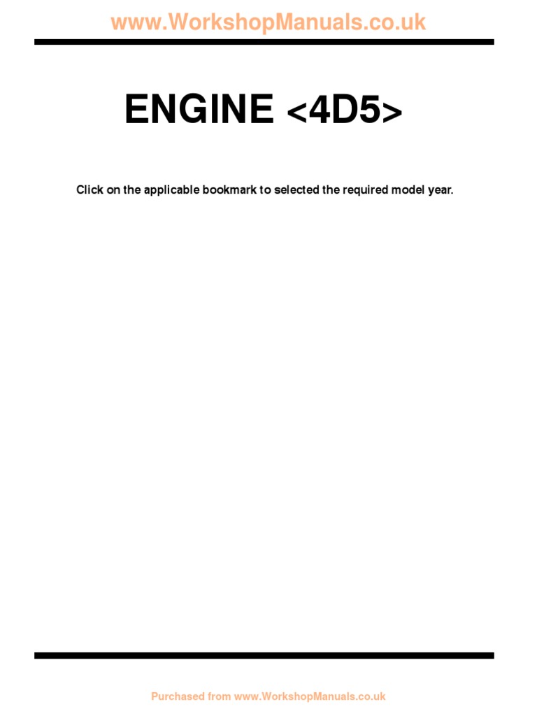 MITSUBISHI CYCLONE 4D5 ENGINE 　整備解説書 MITSUBISHI CYCLONE 4D5 ENGINE 整備解説書 MITSUBISHI CYCLONE 4D5