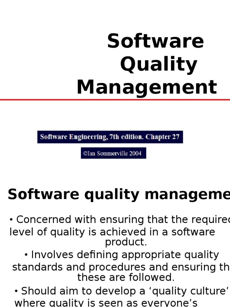 Software Quality Management Overview | PDF | Iso 9000 | Software Quality