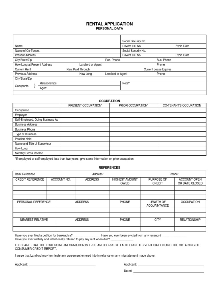 Rental Application | PDF