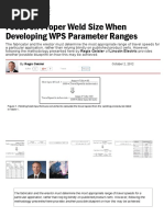 Focus On Proper Weld Size When Developing WPS Parameter Ranges - Fabricating and Metalworking