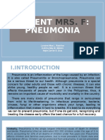 Patient Mrs. F: Pneumonia
