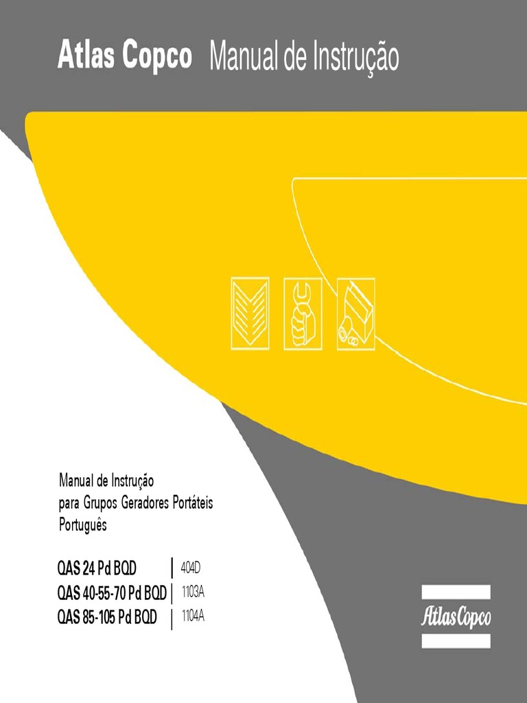 Manual de Instrução Atlas Copco QAS 24-40-55-70-85-105 | PDF | Motores ...