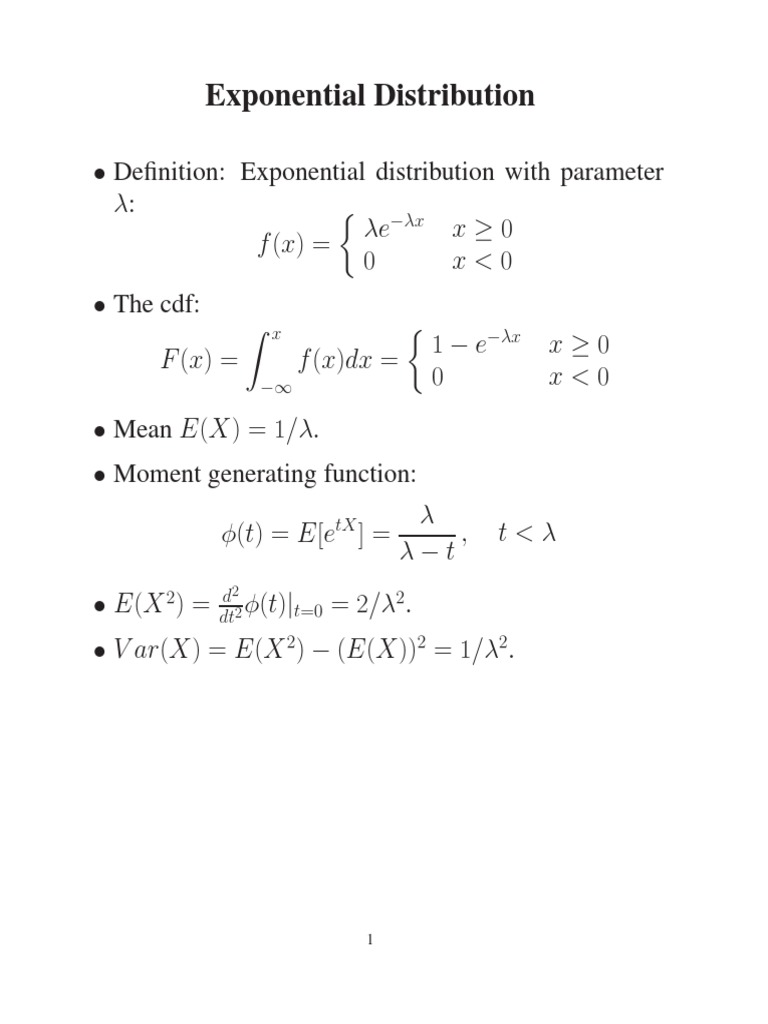 Exponential Distribution | PDF | Stochastic Process | Statistical Theory