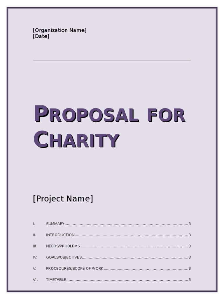 sample business plan for charitable organization