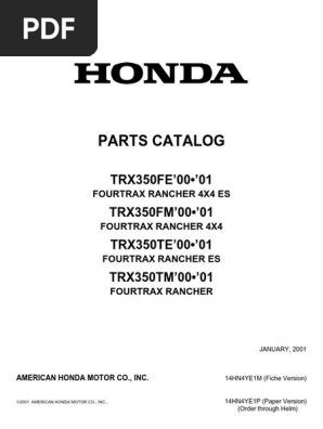 Despiece Cuatris Honda Trx 350cc