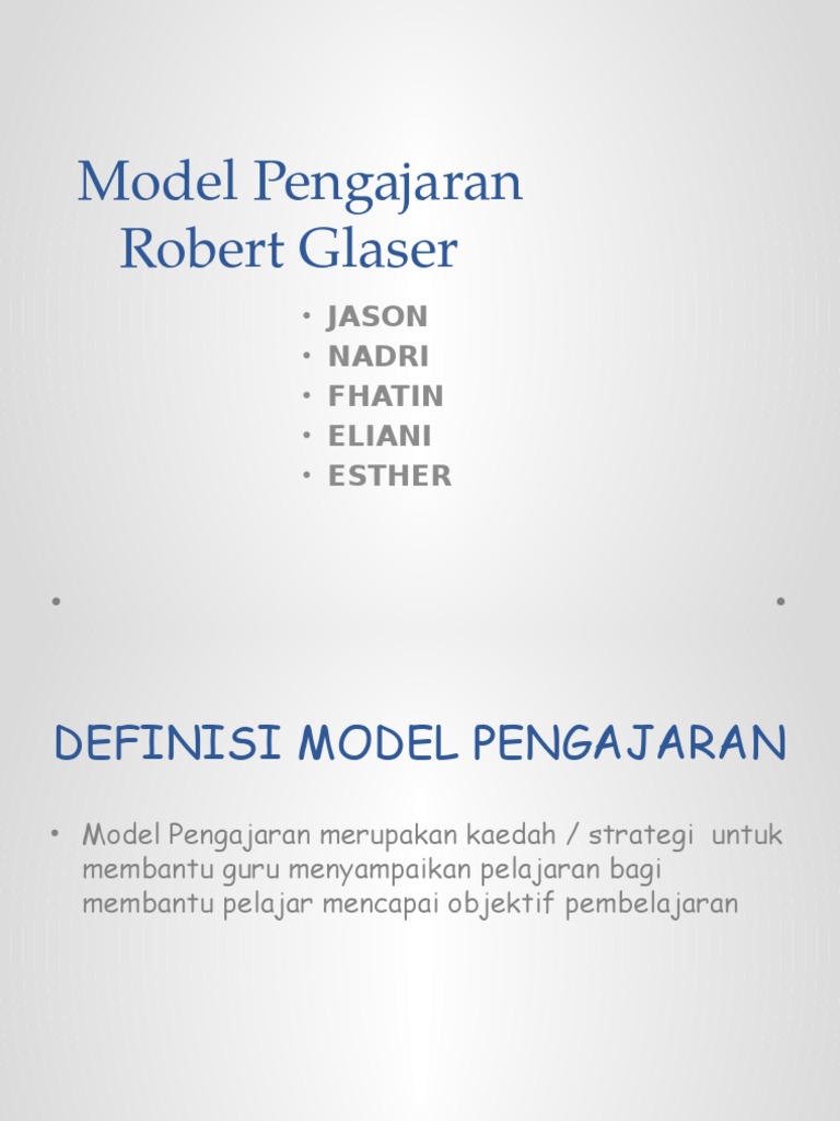 Model Kurikulum R. Glaser | PDF