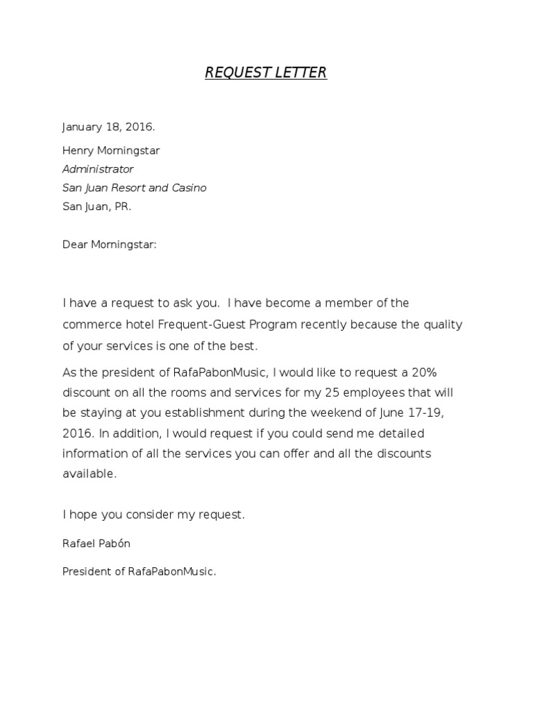 Request Letter | PDF