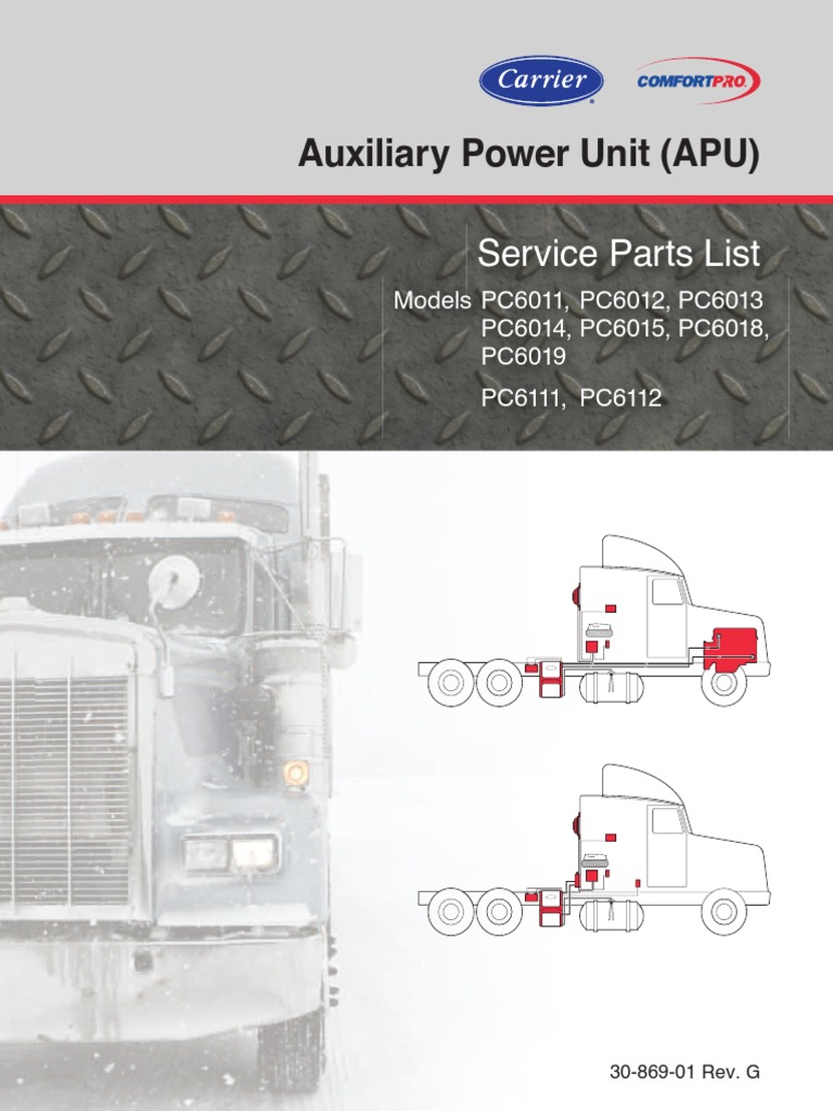 Comfort Pro Apu Parts List Screw Washer Hardware