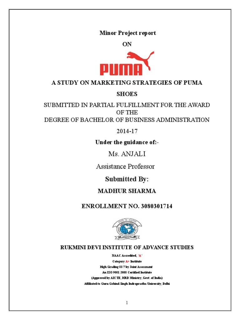 On Marketing Strategies Puma Shoes | PDF | Retail | Marketing