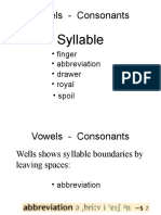 Vowels - Consonants: Syllable