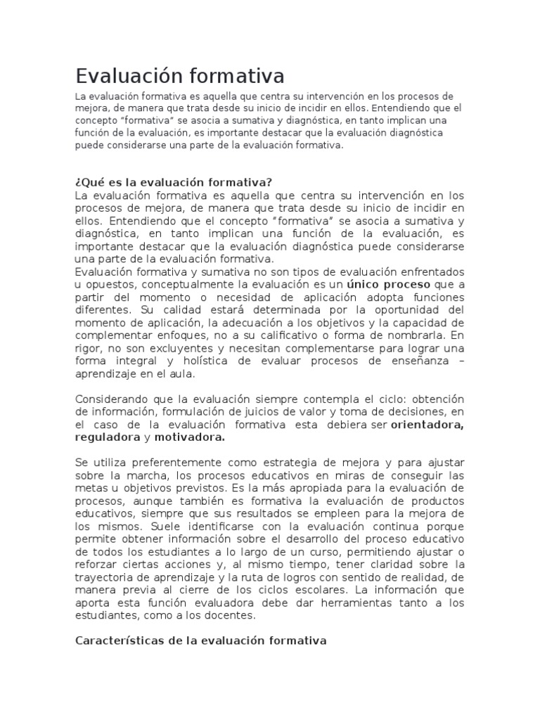 Evaluación Formativa y Rol Docente | PDF | Evaluación | Maestros