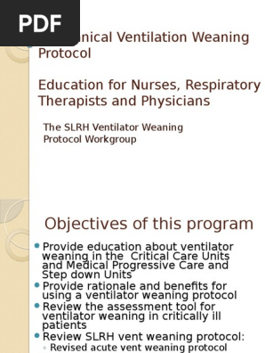 Slr Ventilator Weaning Education Presentation Intensive - 