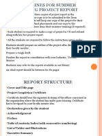 =Summer Training Project Report Guidelines 2013-15 Batch....odp