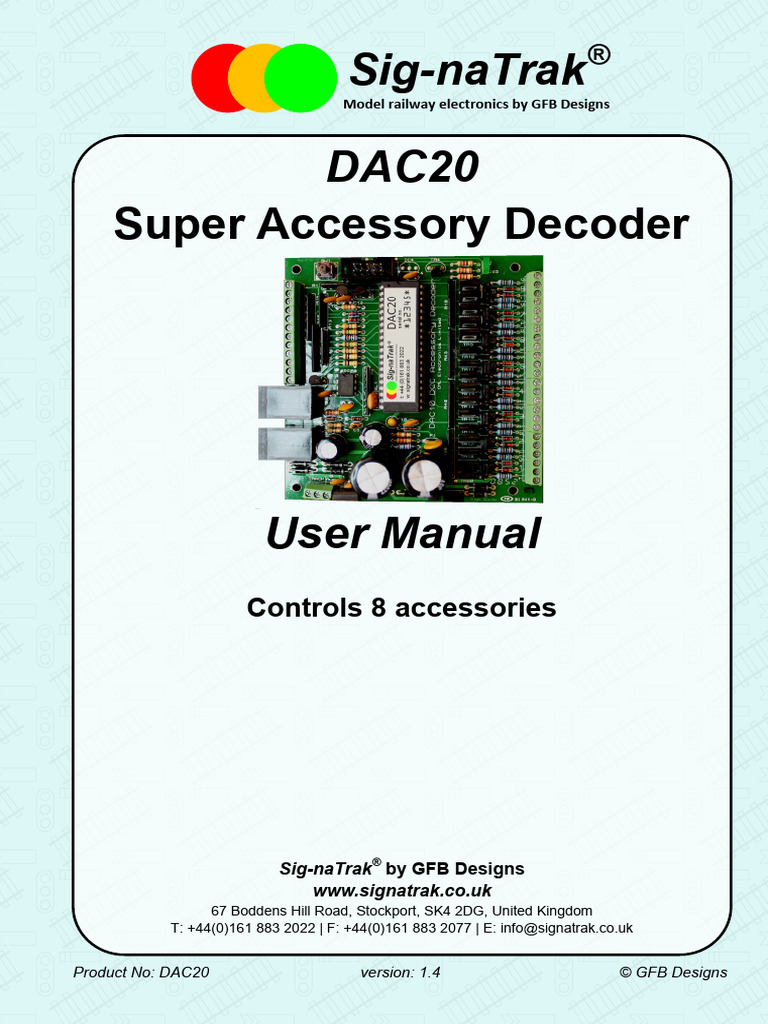 Sig-naTrak® DAC20 Accessory Decoder User Manual | PDF | Electrical ...