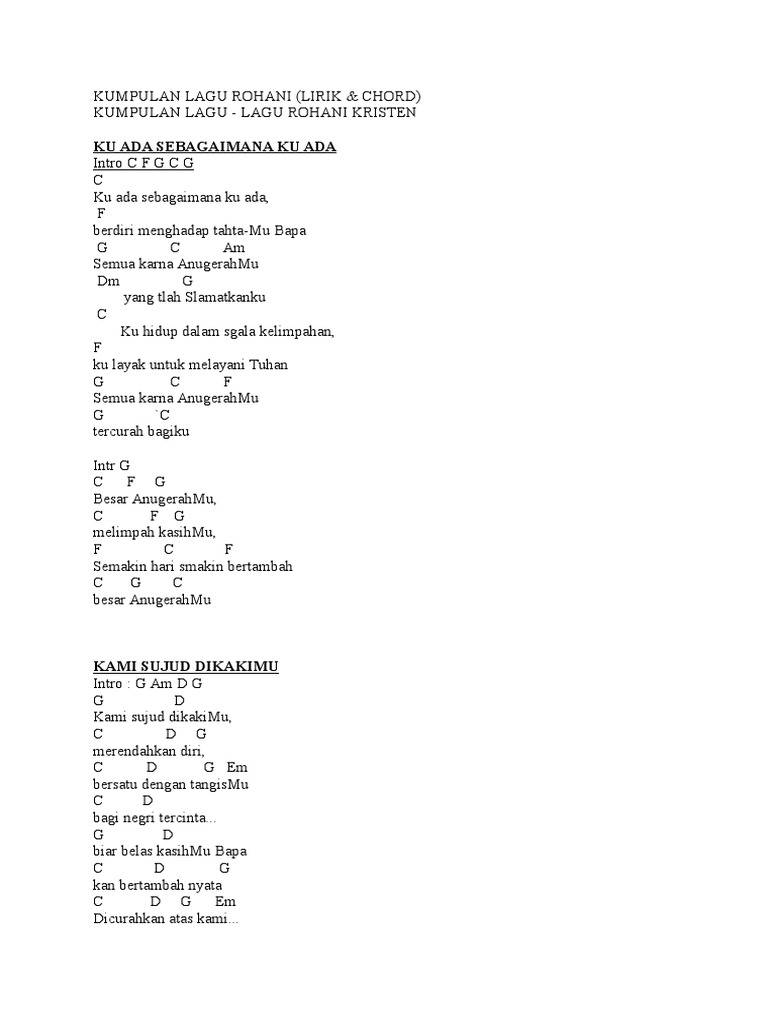 Kumpulan Lagu Rohani Pdf