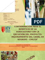 Evaluación Del Grado de Contaminación para El Beneficio de La Agricultura Con La Ejecución Del Proyecto Mejoramiento Del Canal de Regadio Chilca