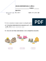 Evaluacion de Matematicas 5 Año A