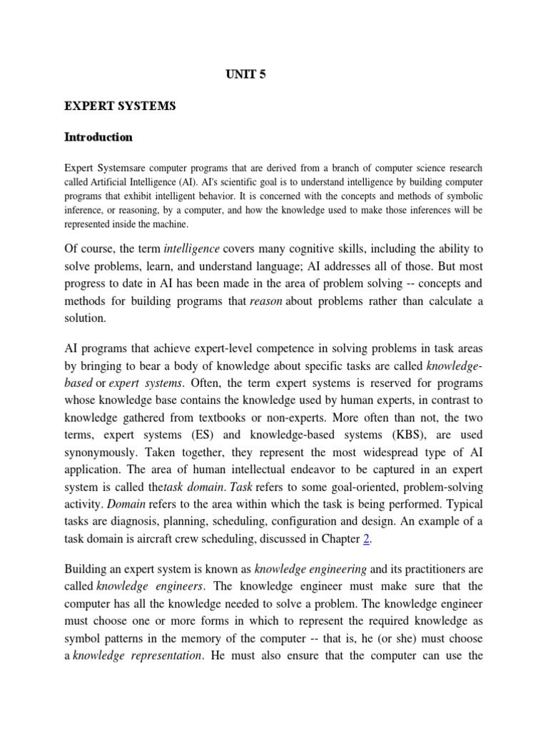 Expert System Architecture Overview | PDF | Areas Of Computer Science ...